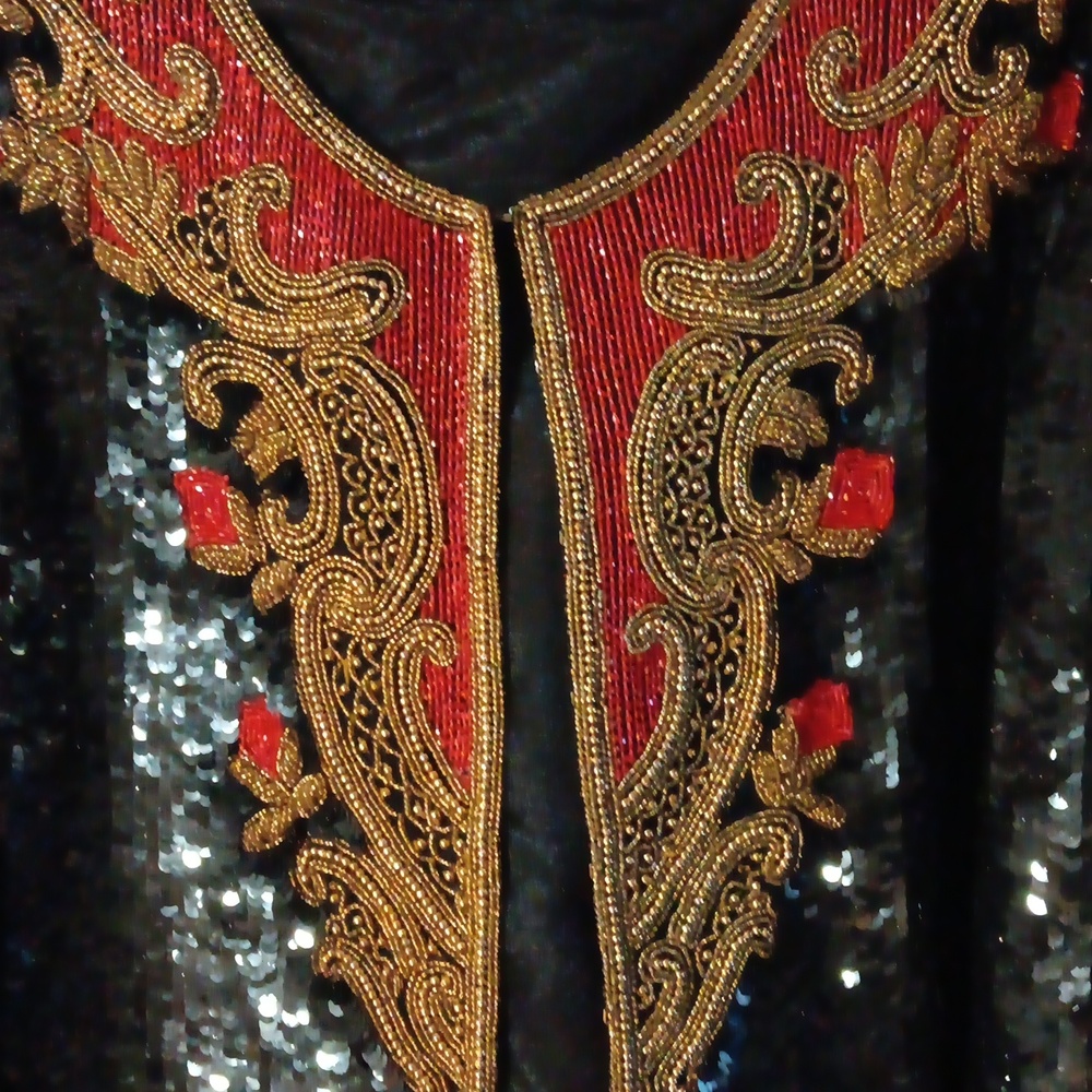 Vintage Silk Embellished Sequins Jacket - image 2
